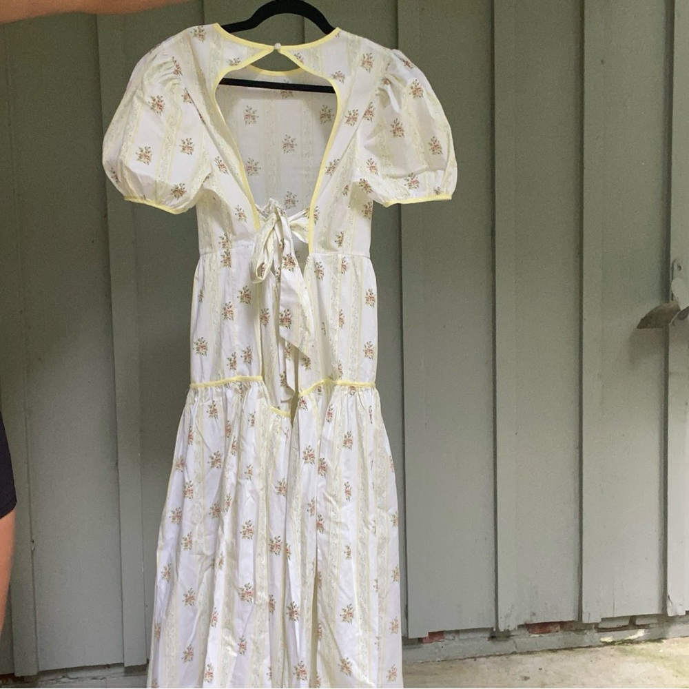 Open back prairie dress | floral | Glamorous | Large